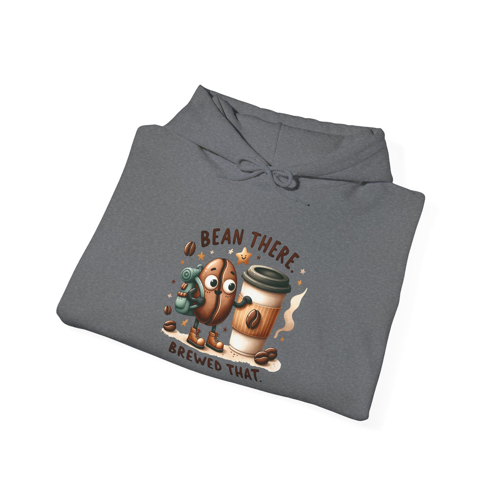 Coffee Hoodie — "Bean There, Brewed That" Cute Coffee Bean Pullover