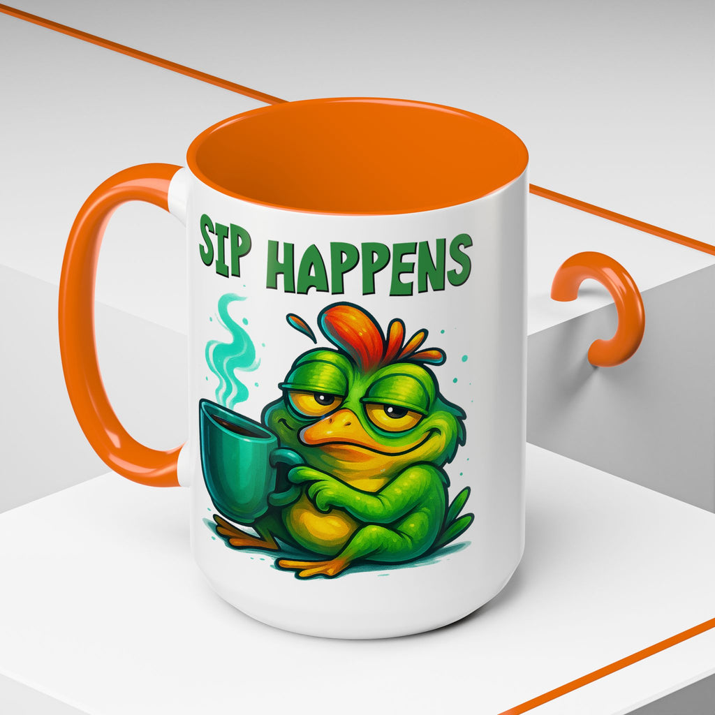 Sip Happens Coffee Mug — Funny Frog Coffee Cup (11/15oz)