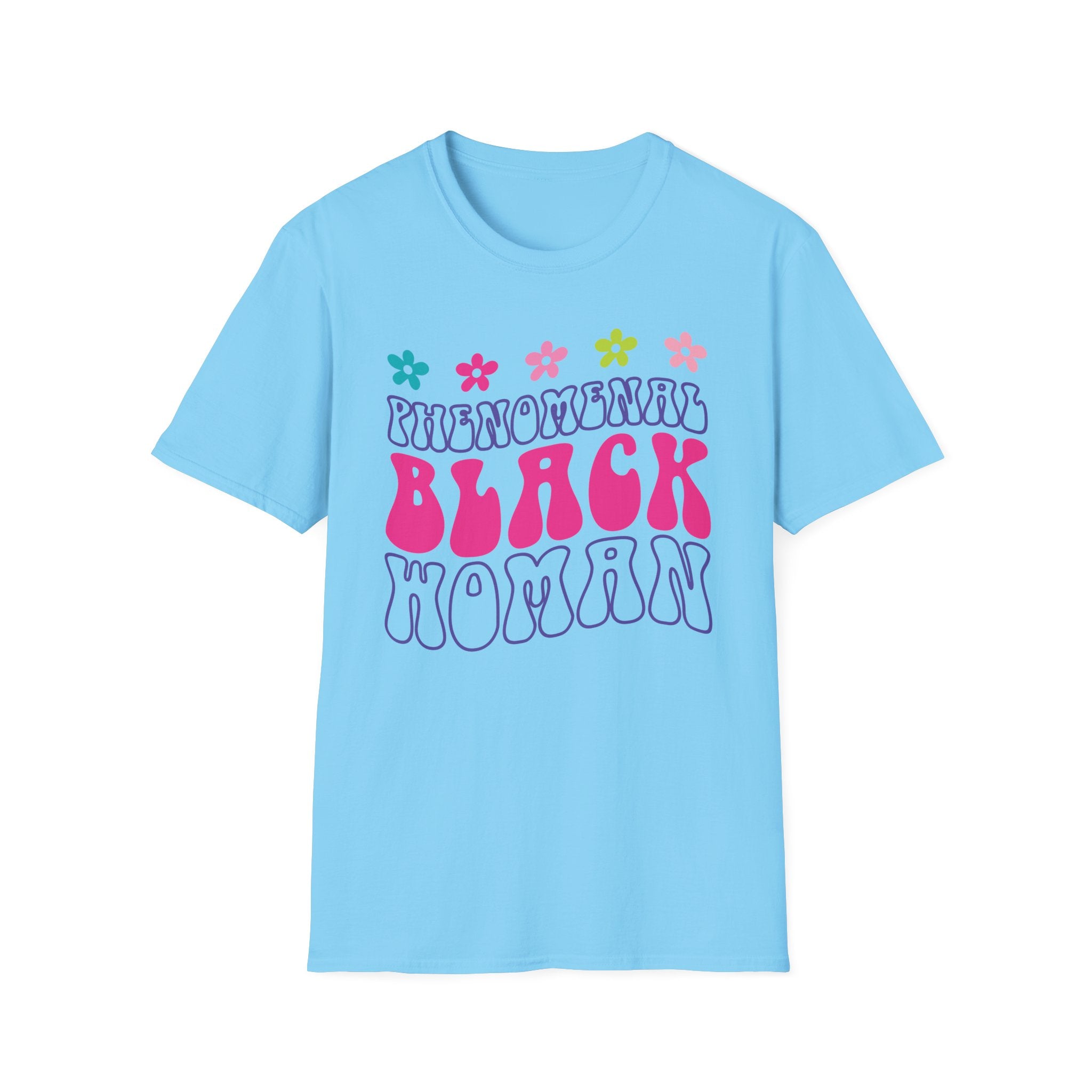 Retro 'Proud Black Woman' T-Shirt — Colorful Floral Graphic Tee