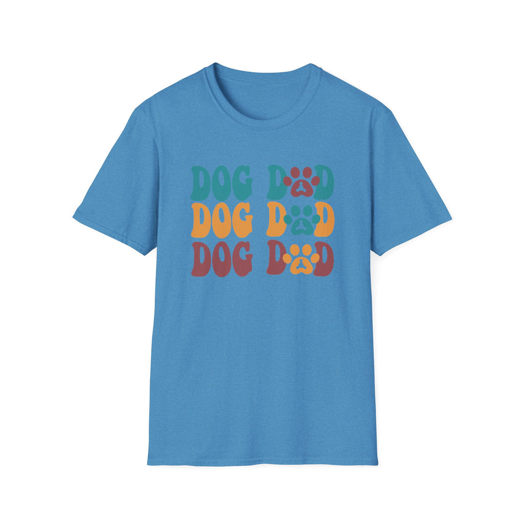 Dog Dad Retro Paw Graphic T-Shirt