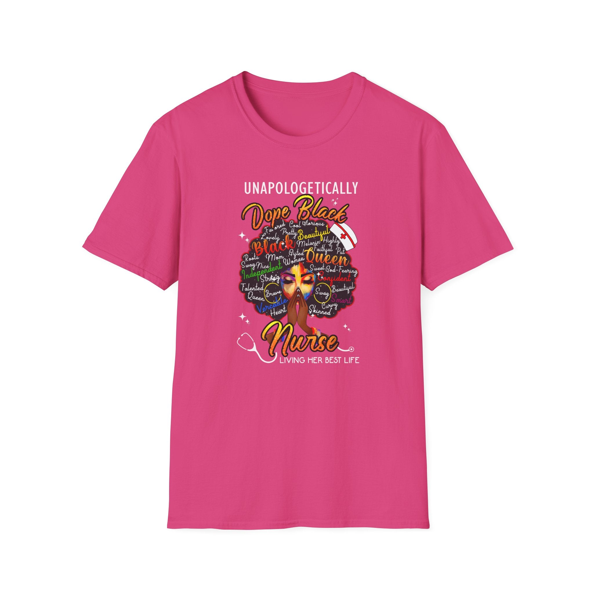 "Unapologetically Dope" Inspirational African American Nurse Tee — Black Afro Nurse T-Shirt