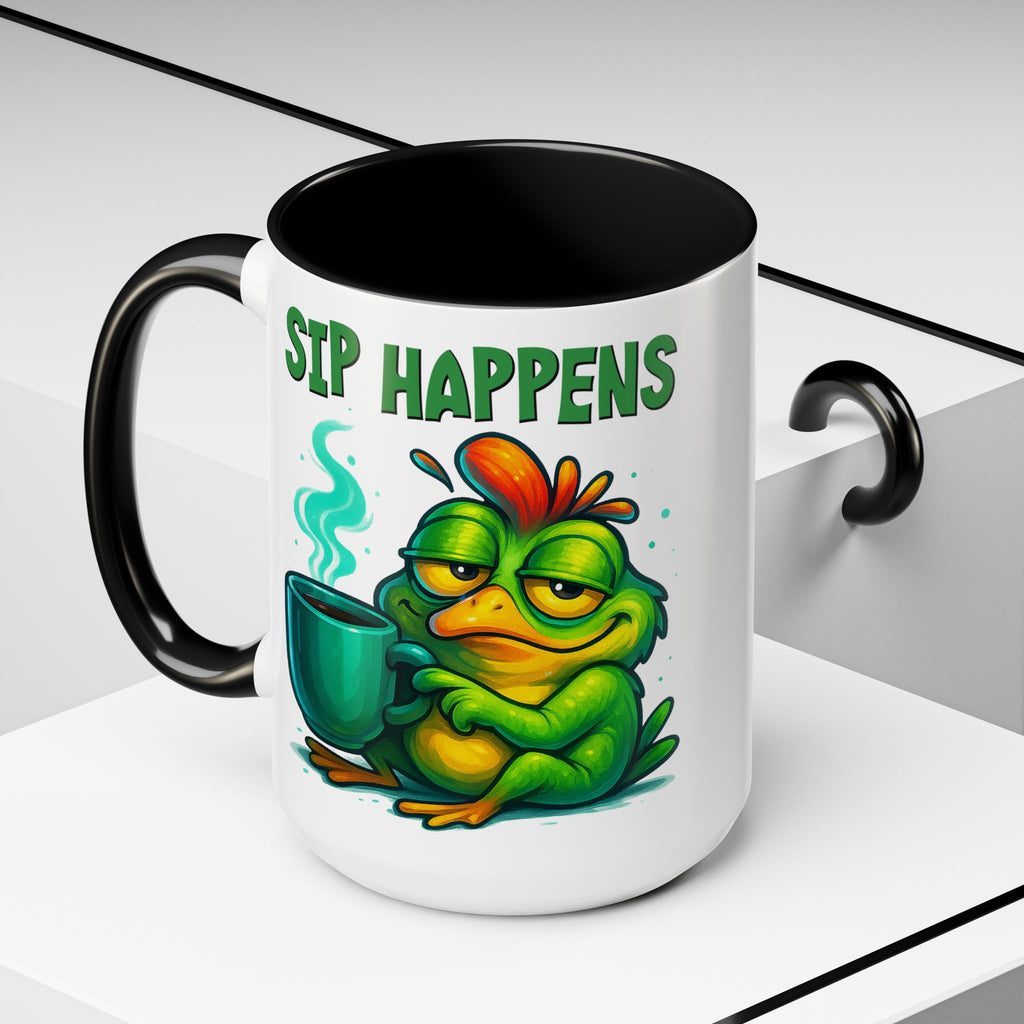 Sip Happens Coffee Mug — Funny Frog Coffee Cup (11/15oz)