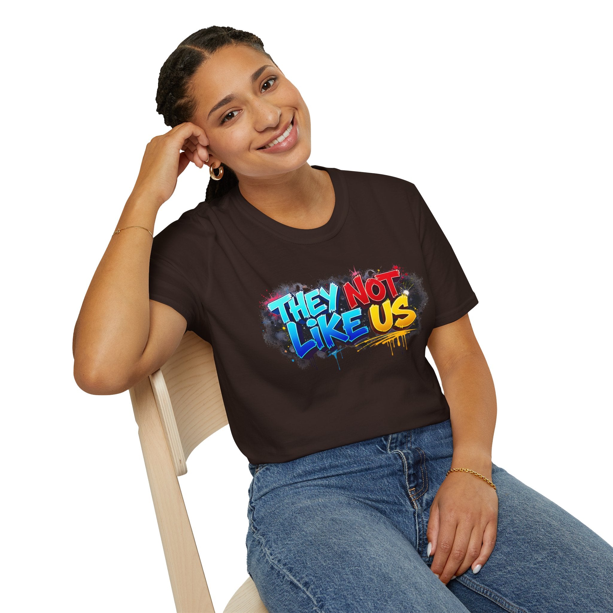 They Not Like Us T-Shirt — Bold Graffiti Statement Tee