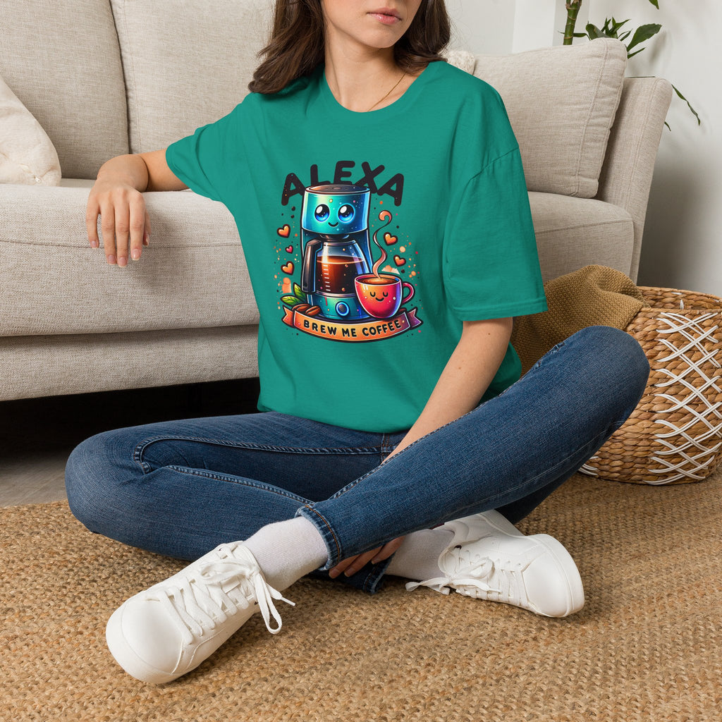 Alexa Coffee Robot T‑Shirt — Cute Brew Me Coffee Tee for Coffee Lovers