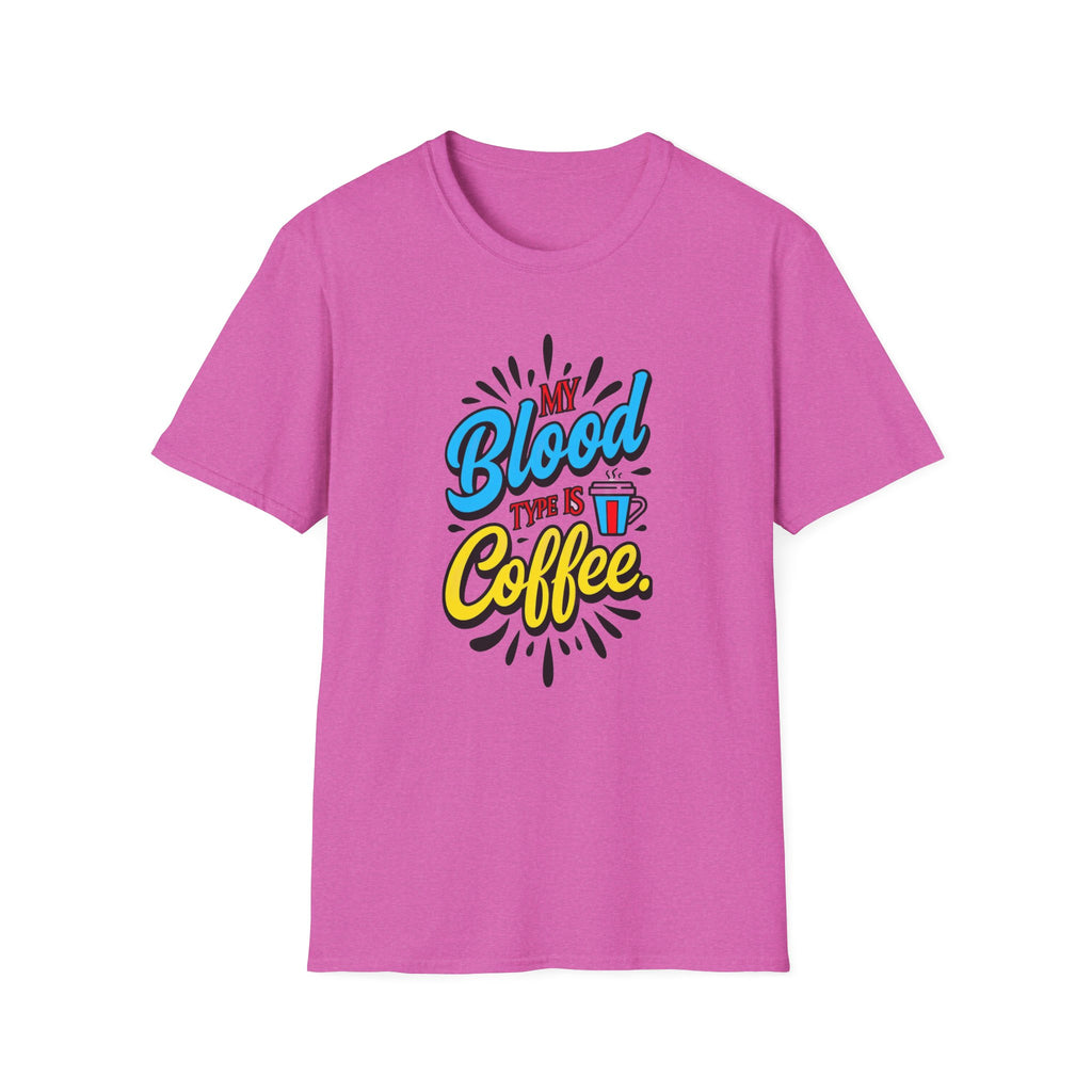 Coffee T-Shirt — "My Blood Type Is Coffee" Graphic Tee
