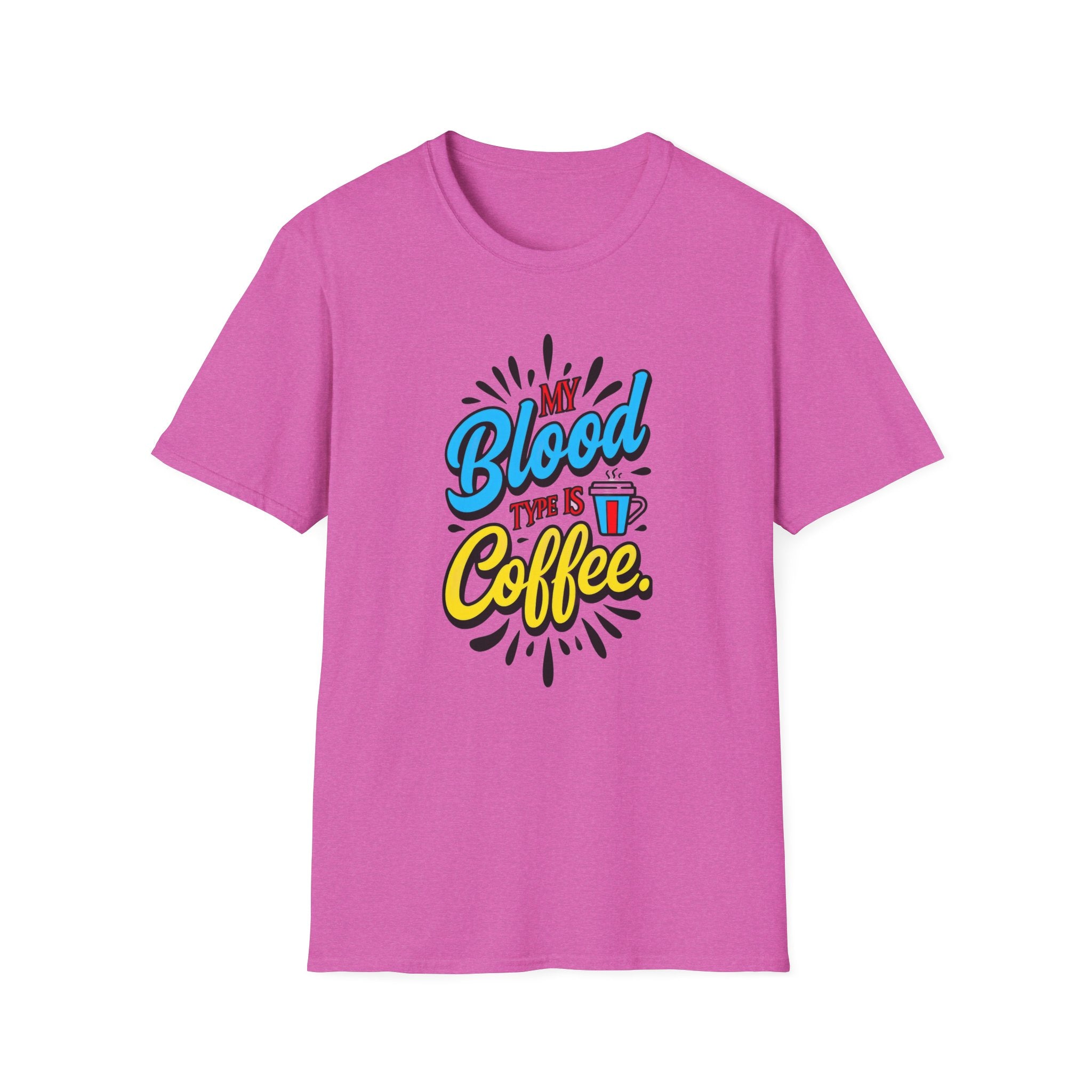 Coffee T-Shirt — "My Blood Type Is Coffee" Graphic Tee