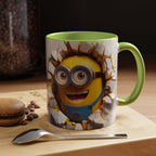 Minion "Breaking Wall" Accent Coffee Mug — Funny Cartoon Movie Character 11/15oz