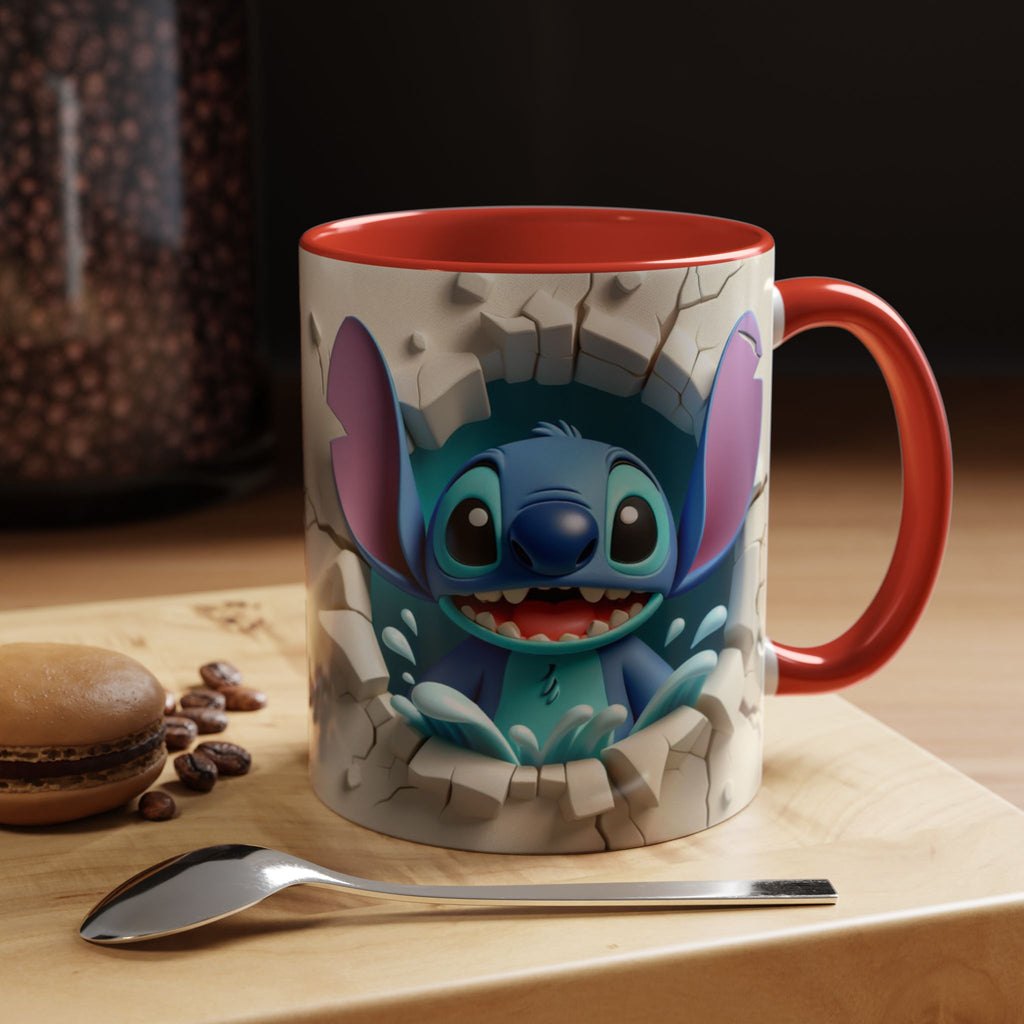 Stitch Peekaboo Accent Coffee Mug – Cute Alien Character 11/15oz