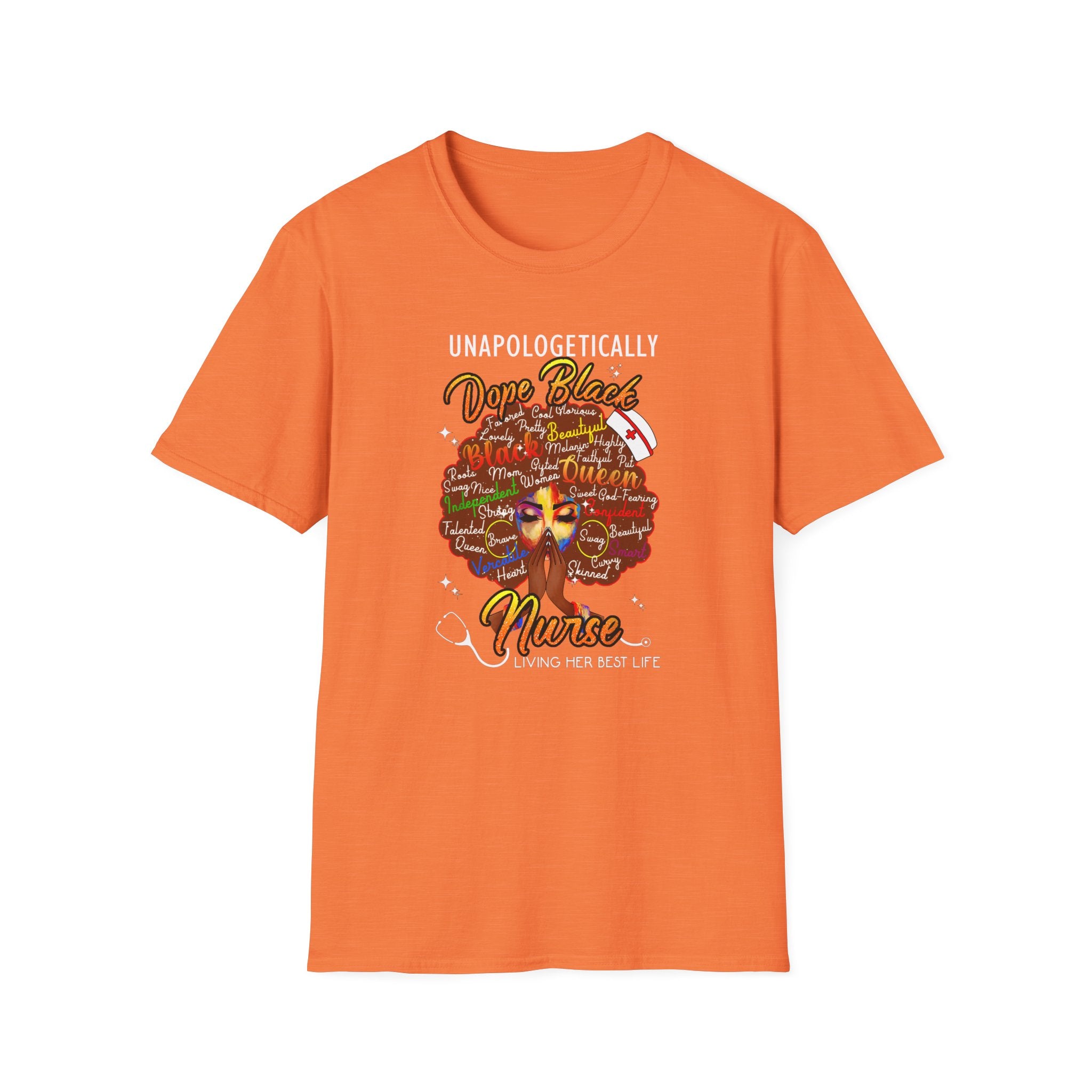 “Unapologetically Dope Black Nurse” Empowerment Tee —  Brown Afro Nurse T-Shirt