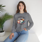 "Life Without Coffee Is Depresso" Cute Cafe Graphic — Coffee Crewneck Sweatshirt