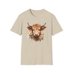 Cow Floral Tee — Cute Highland Cow Graphic T-Shirt