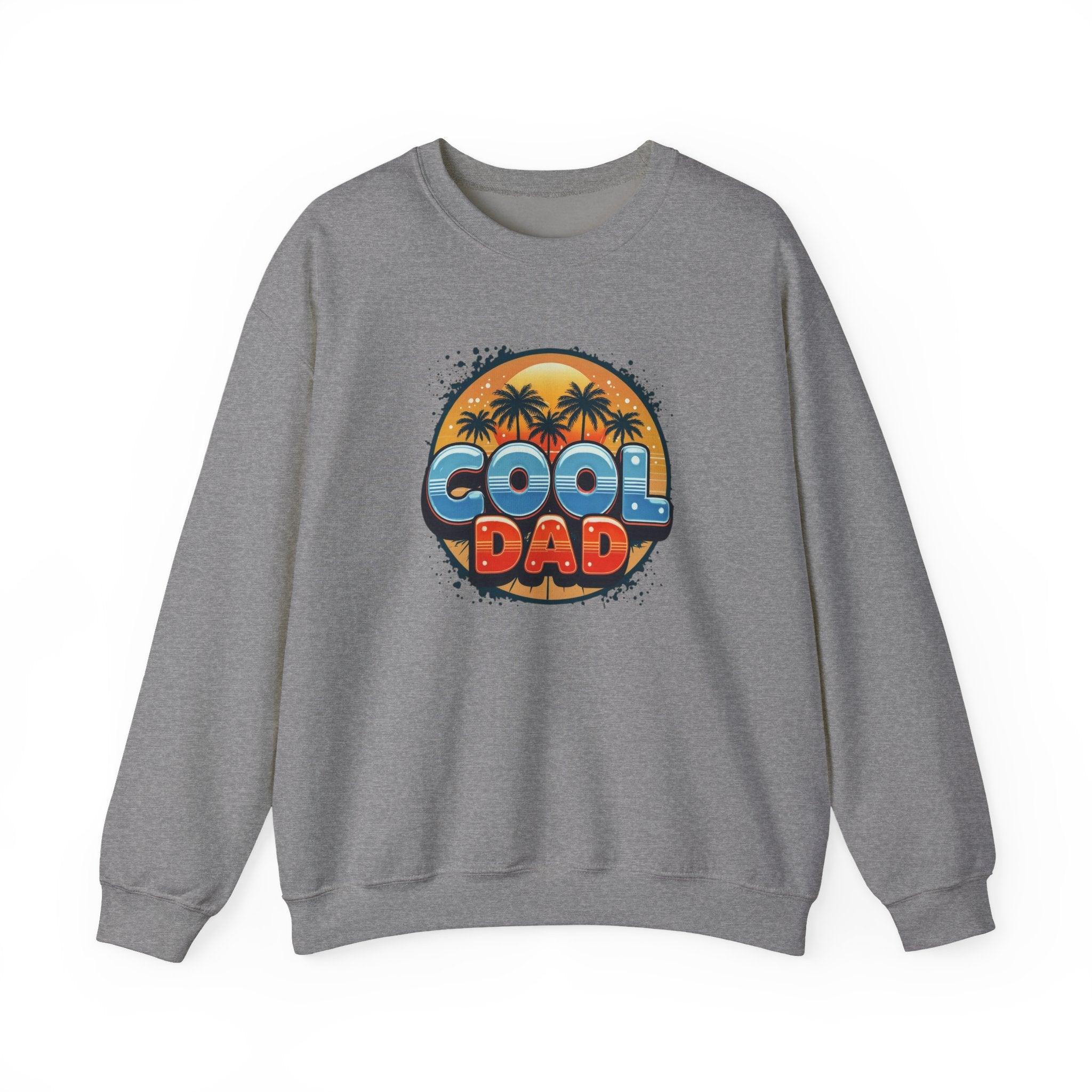 Cool Dad Crewneck Sweatshirt — Retro Sunshine Palm Beach Graphic