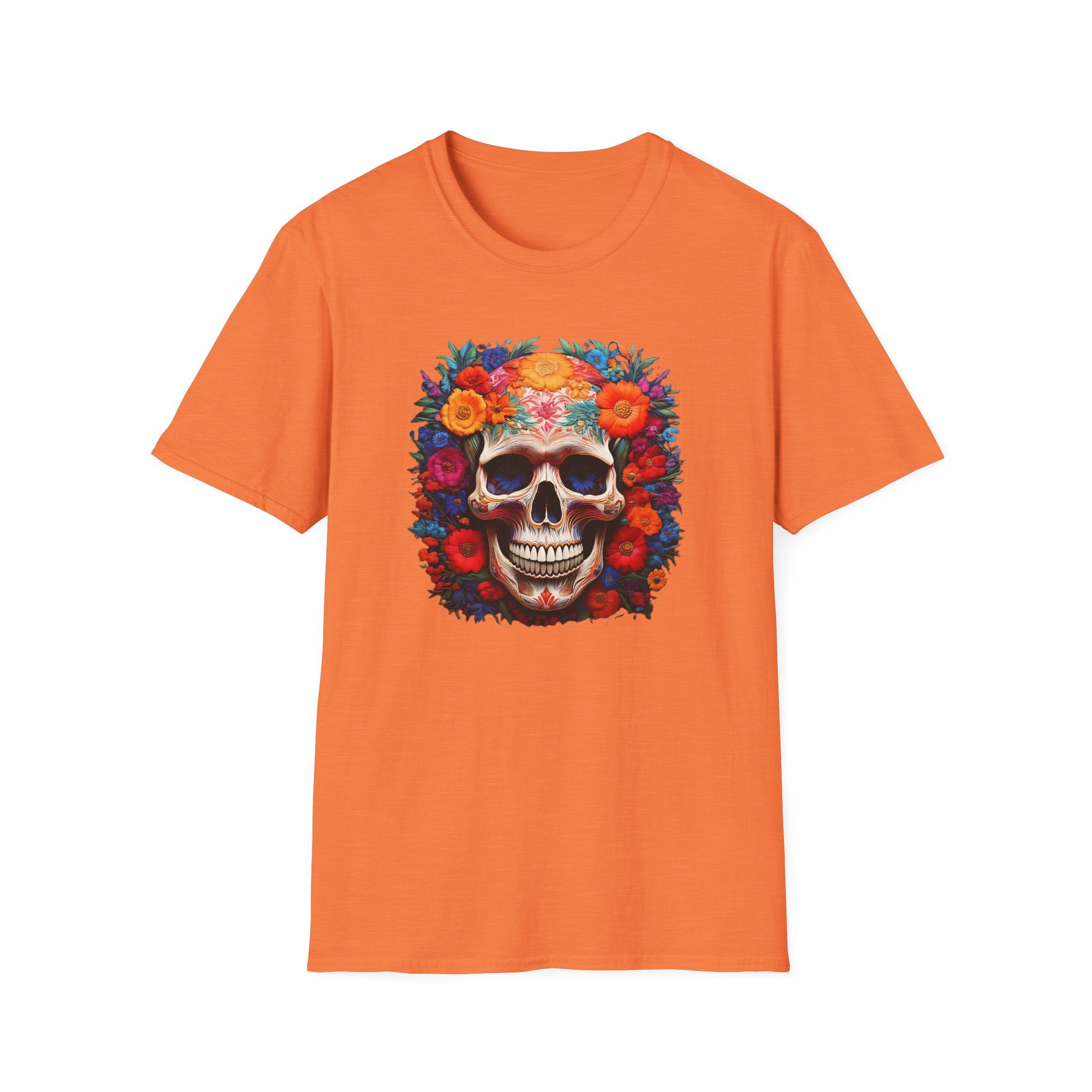 Day of the Dead Skull T-Shirt — Floral Sugar Skull Graphic Tee