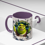 Shrek Peekaboo Accent Coffee Mug — Funny Green Ogre Ceramic 11/15oz