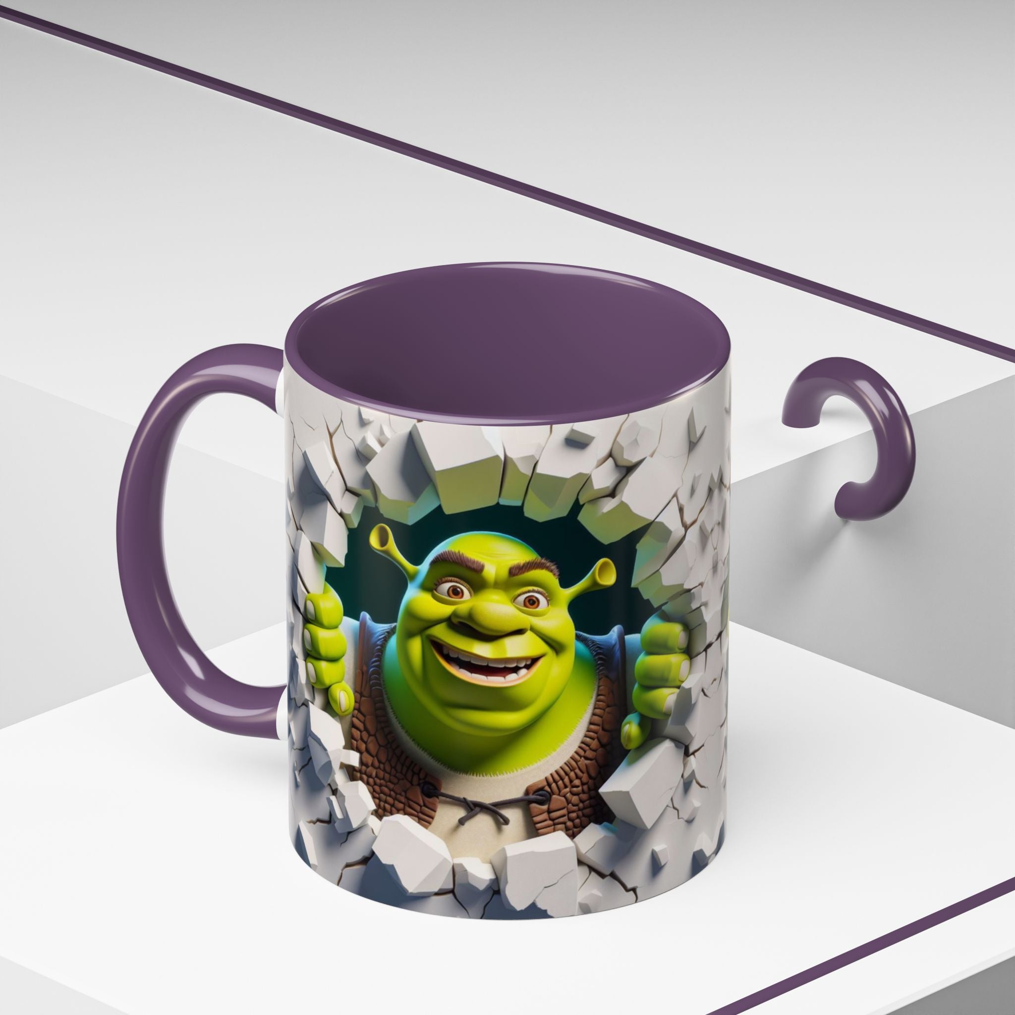 Shrek Peekaboo Accent Coffee Mug — Funny Green Ogre Ceramic 11/15oz