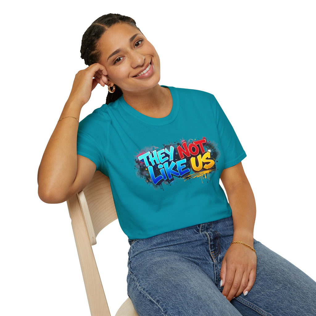 They Not Like Us T-Shirt — Bold Graffiti Statement Tee