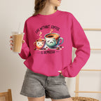 "Life Without Coffee Is Depresso" Cute Cafe Graphic — Coffee Crewneck Sweatshirt