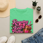 Running on Iced Coffee T-Shirt — Cute Pink Coffee Graphic Tee