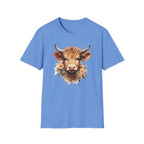 Cow Floral Tee — Cute Highland Cow Graphic T-Shirt