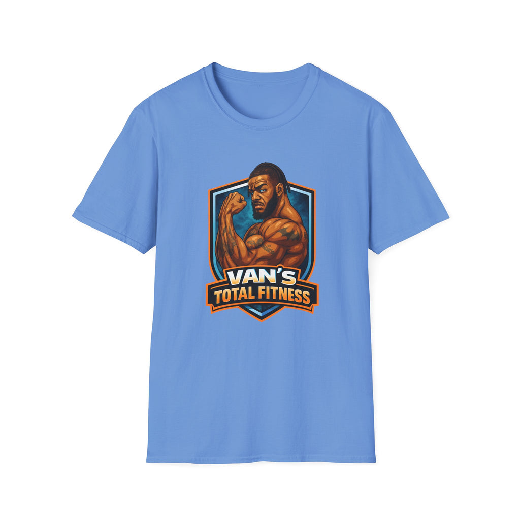 Van's Total Fitness T-Shirt | Muscular Bodybuilder Logo Tee