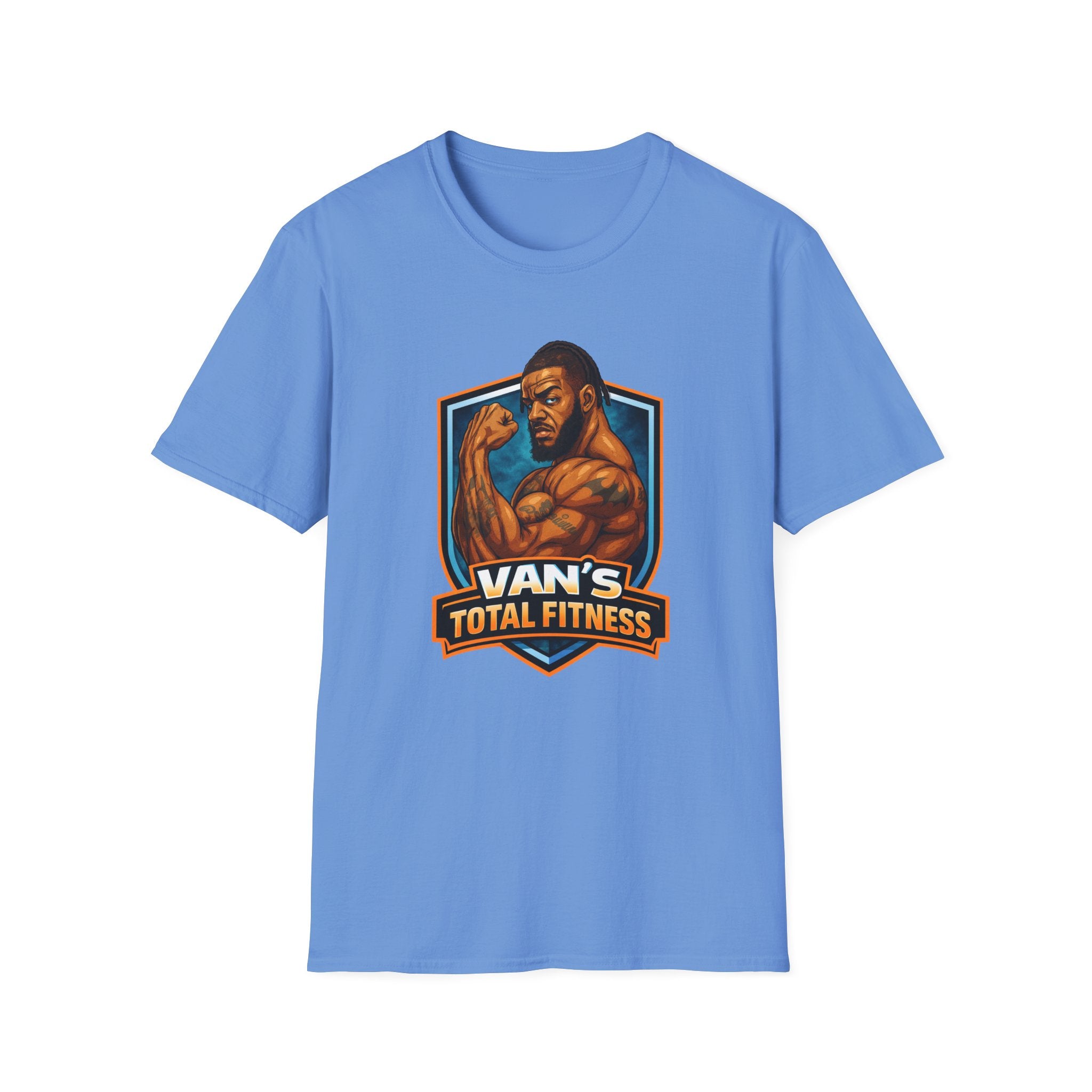 Van's Total Fitness T-Shirt | Muscular Bodybuilder Logo Tee