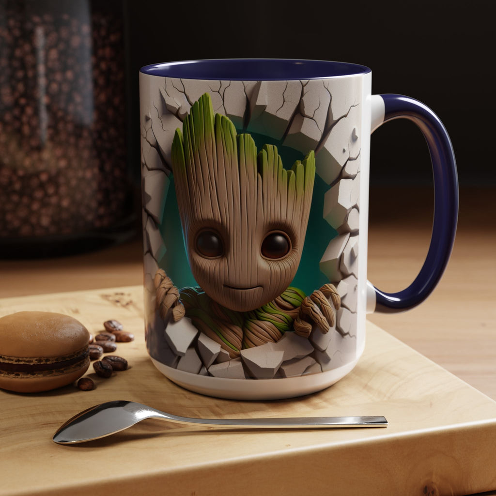 Baby Groot "Break Through" Accent Coffee Mug — Cute Guardians of the Galaxy Pop Art Gift (11/15 oz)