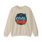 Cool Dad Crewneck Sweatshirt — Retro Night Sky Beach Palm Graphic Dad Shirt for Father’s Day