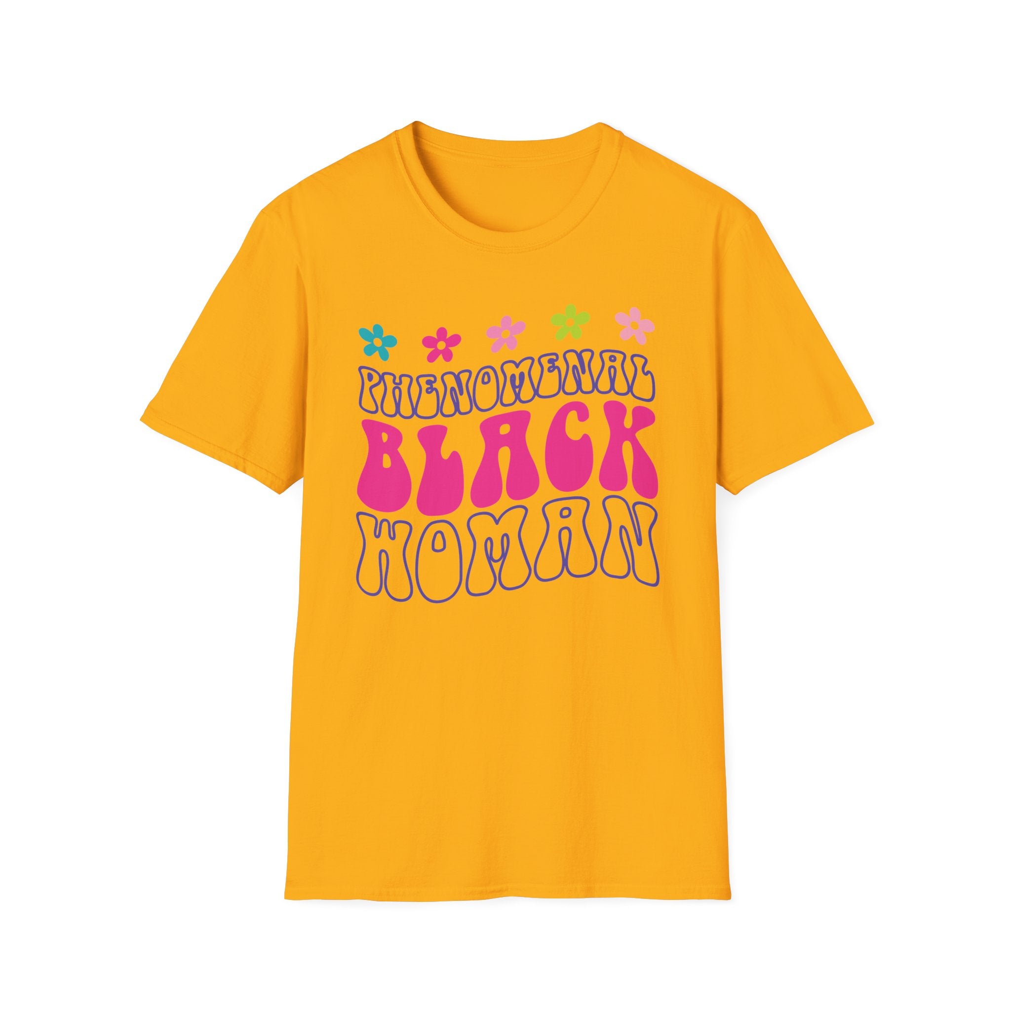Retro 'Proud Black Woman' T-Shirt — Colorful Floral Graphic Tee