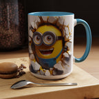 Minion "Breaking Wall" Accent Coffee Mug — Funny Cartoon Movie Character 11/15oz