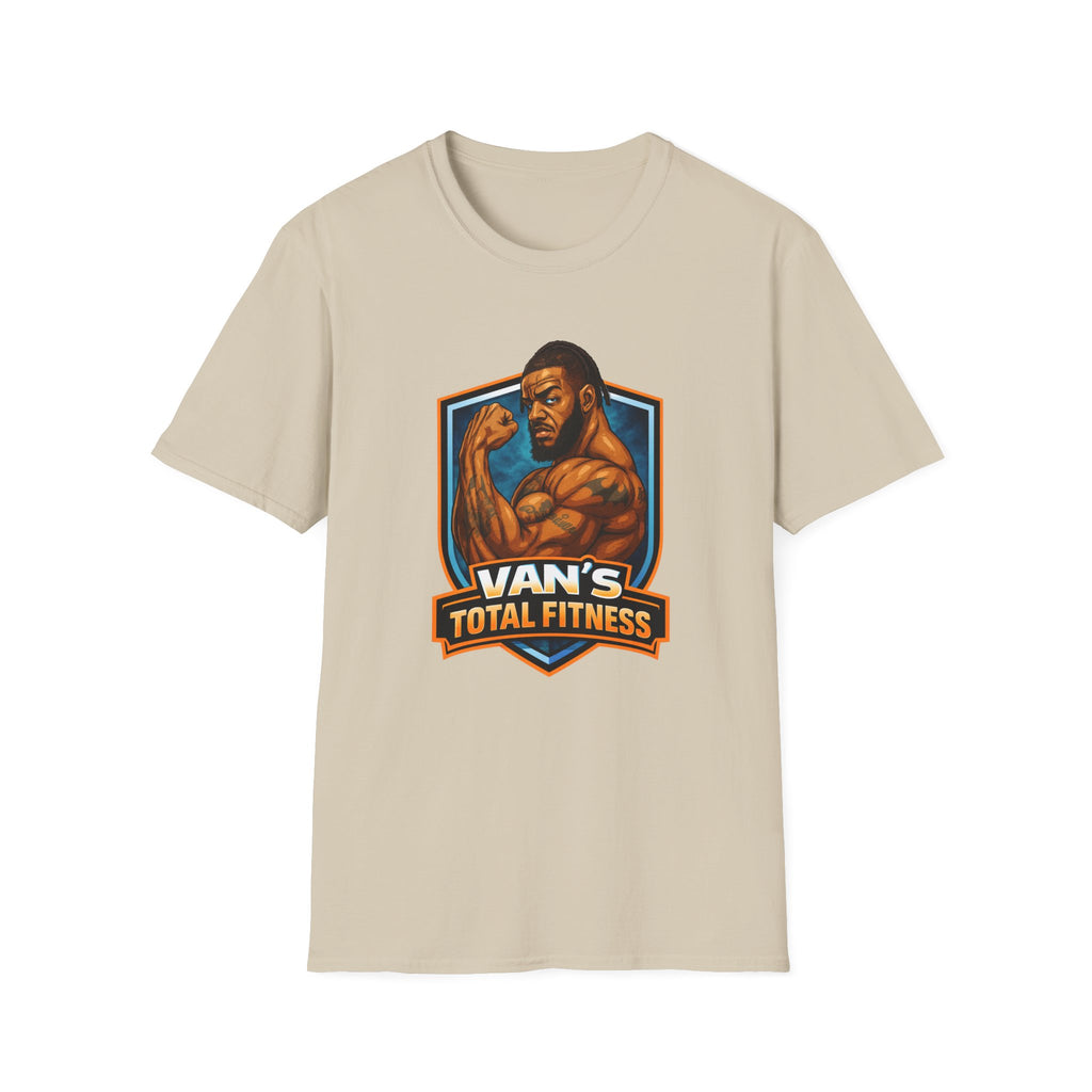 Van's Total Fitness T-Shirt | Muscular Bodybuilder Logo Tee