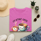 Coffee T-Shirt — "Life Without Coffee is Depresso" Cute Sad Coffee Tee