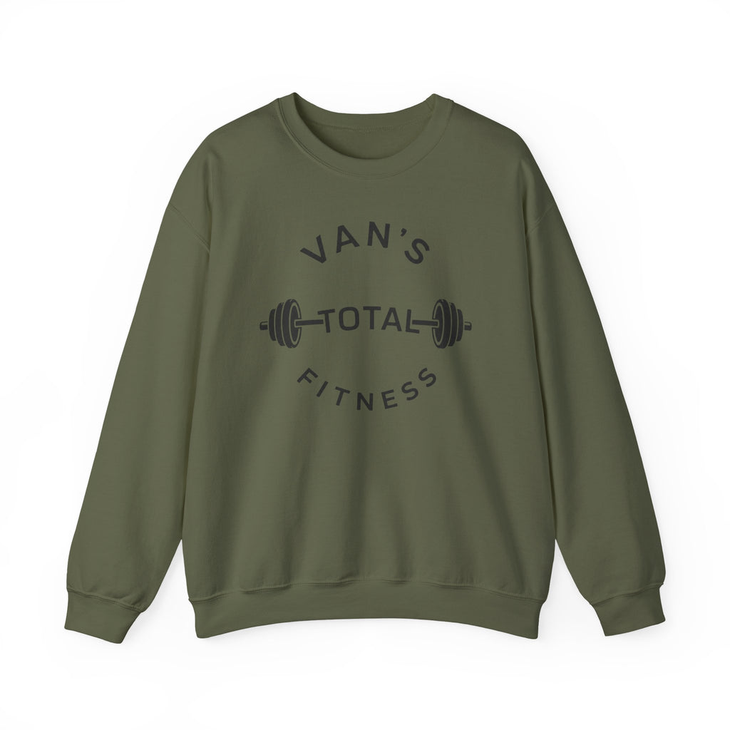 Fitness Crewneck Sweatshirt — "Van's Total Fitness" Barbell Logo