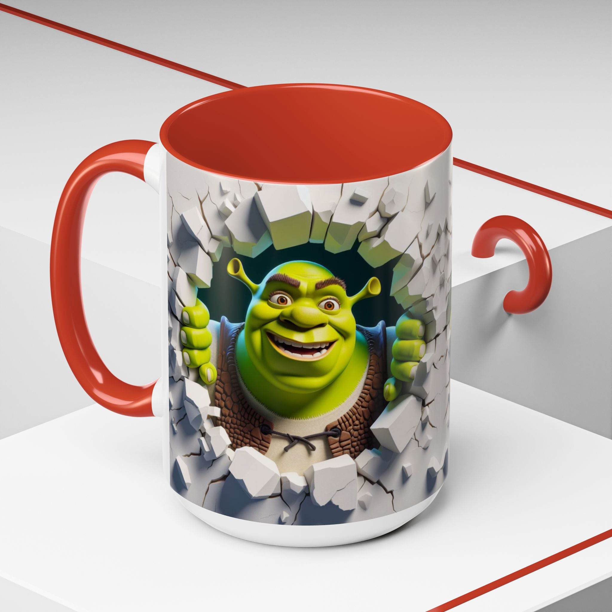 Shrek Peekaboo Accent Coffee Mug — Funny Green Ogre Ceramic 11/15oz