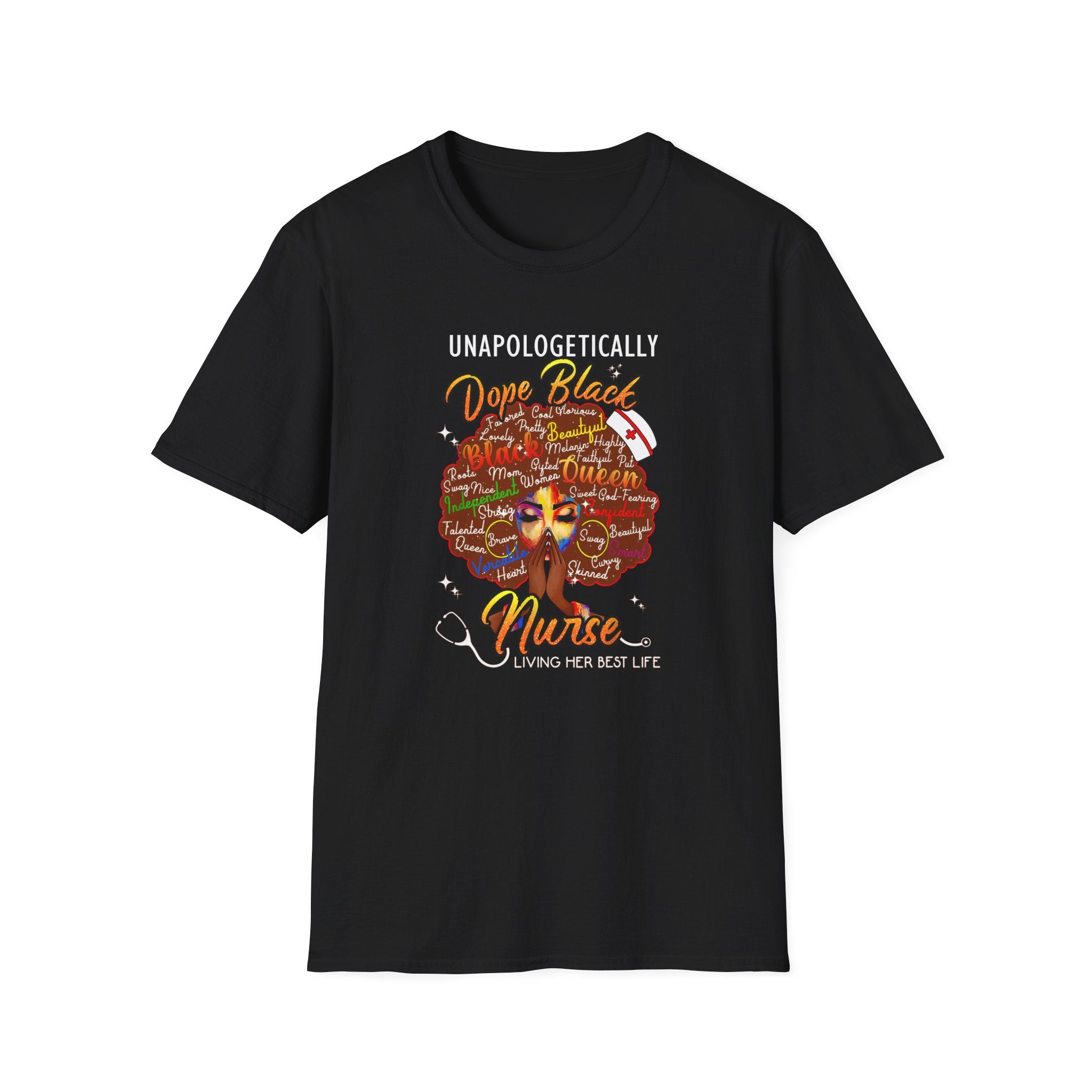 “Unapologetically Dope Black Nurse” Empowerment Tee —  Brown Afro Nurse T-Shirt