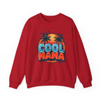 Cool Mama Crewneck Sweatshirt — Retro Sunset Palm Graphic for Moms