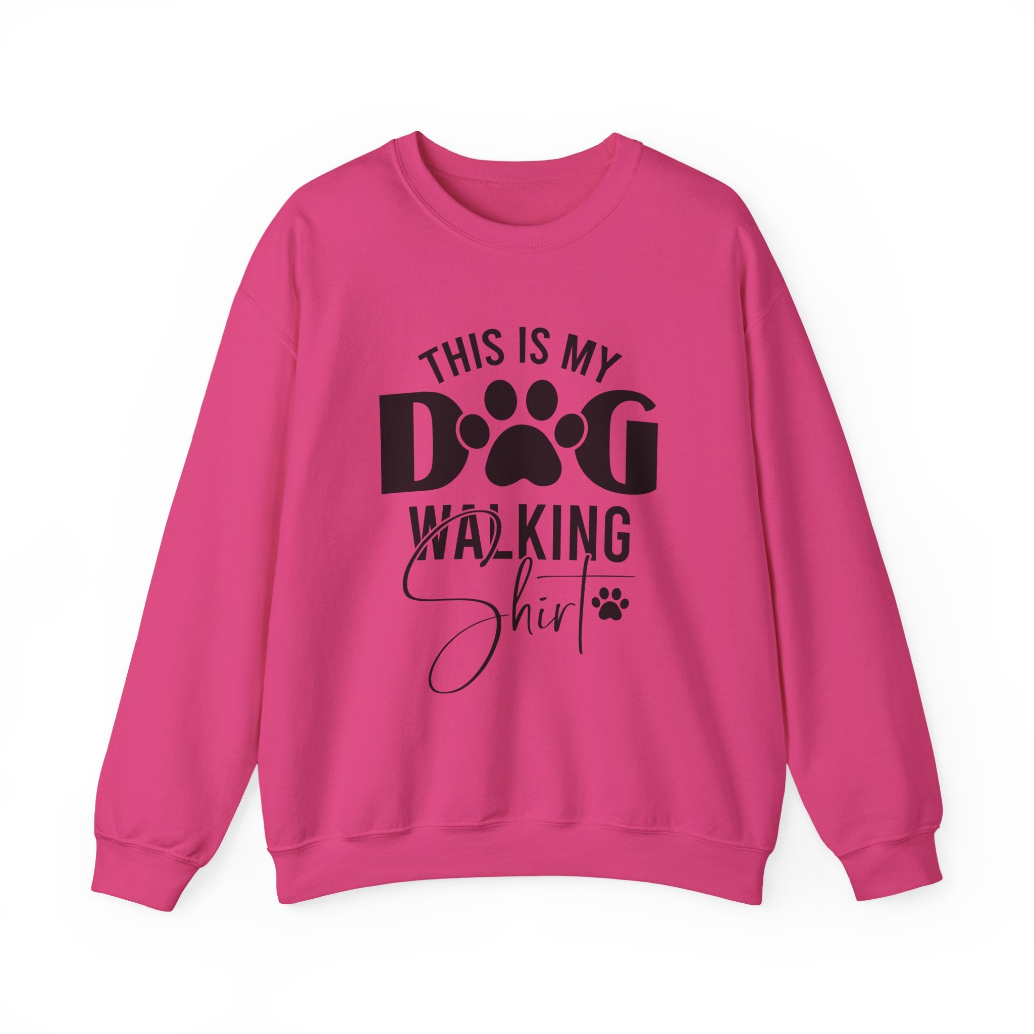 Dog Walking Sweatshirt — "This Is My Dog Walking Shirt" Cozy Crewneck for Pet Owners