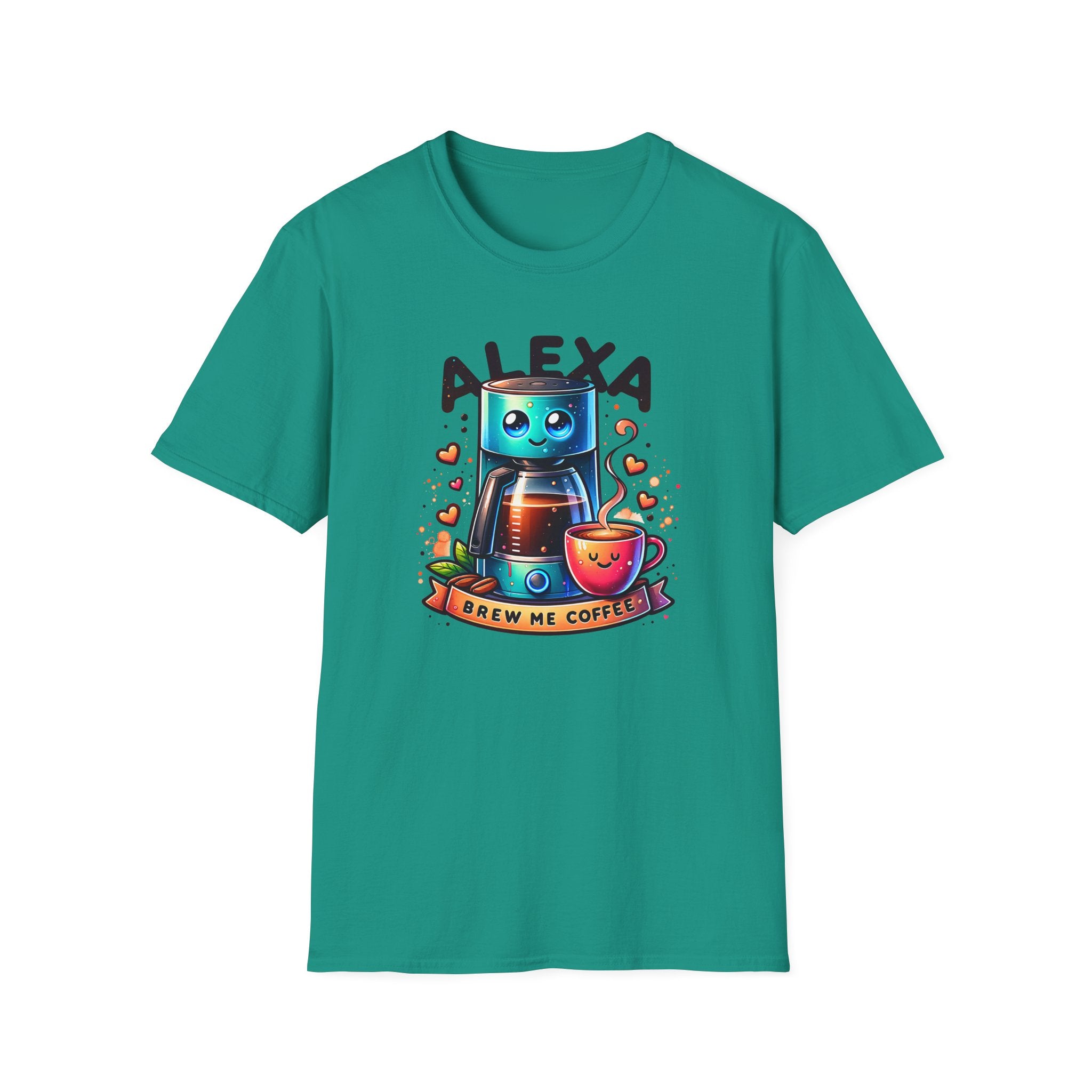 Alexa Coffee Robot T‑Shirt — Cute Brew Me Coffee Tee for Coffee Lovers