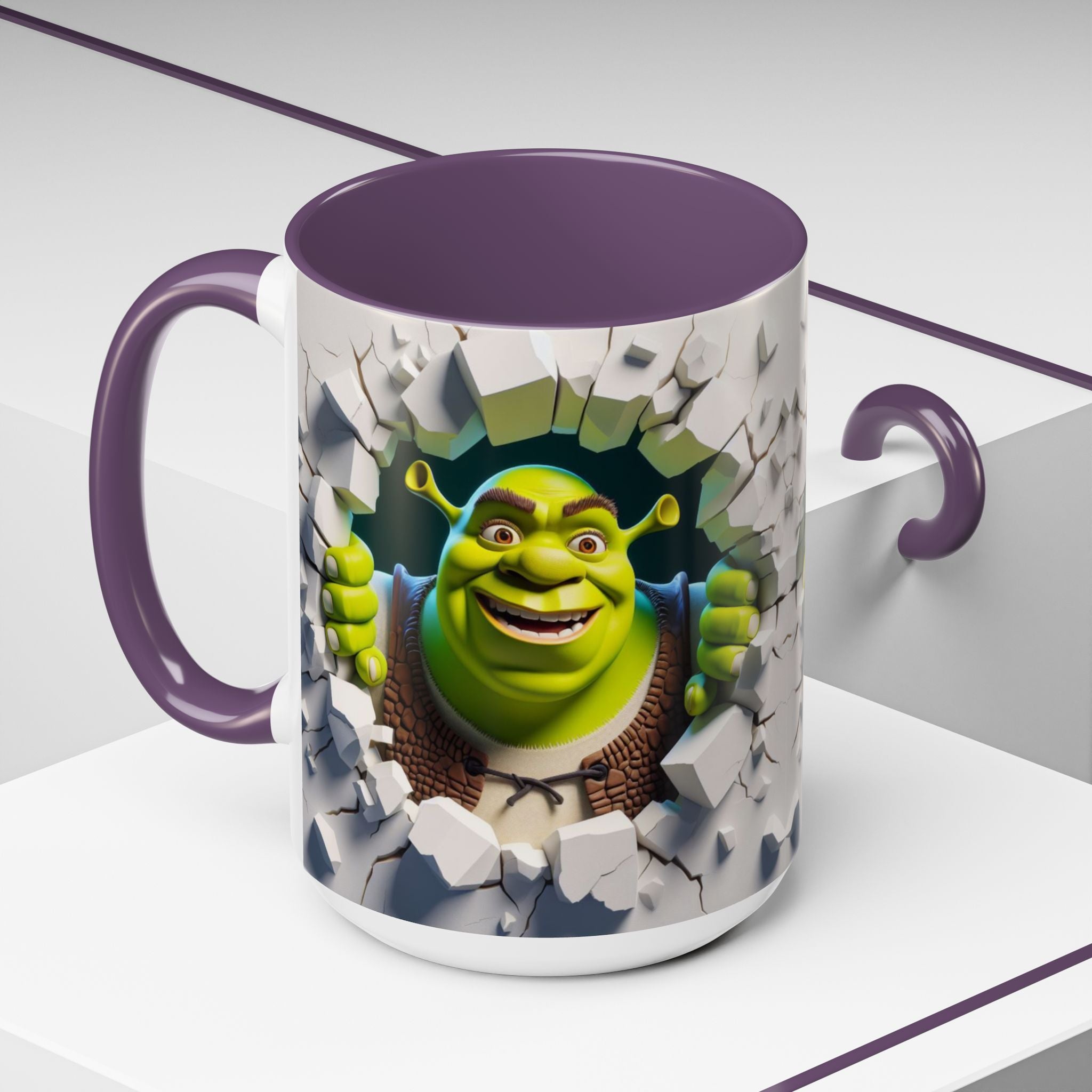 Shrek Peekaboo Accent Coffee Mug — Funny Green Ogre Ceramic 11/15oz