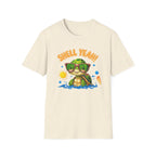 Shell Yeah Turtle T-Shirt — Cute Summer Beach Tee with Sunglasses & Surfboard