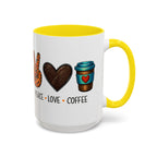 Peace • Love • Coffee Accent Mug — Leopard Peace Sign Coffee Lover Gift