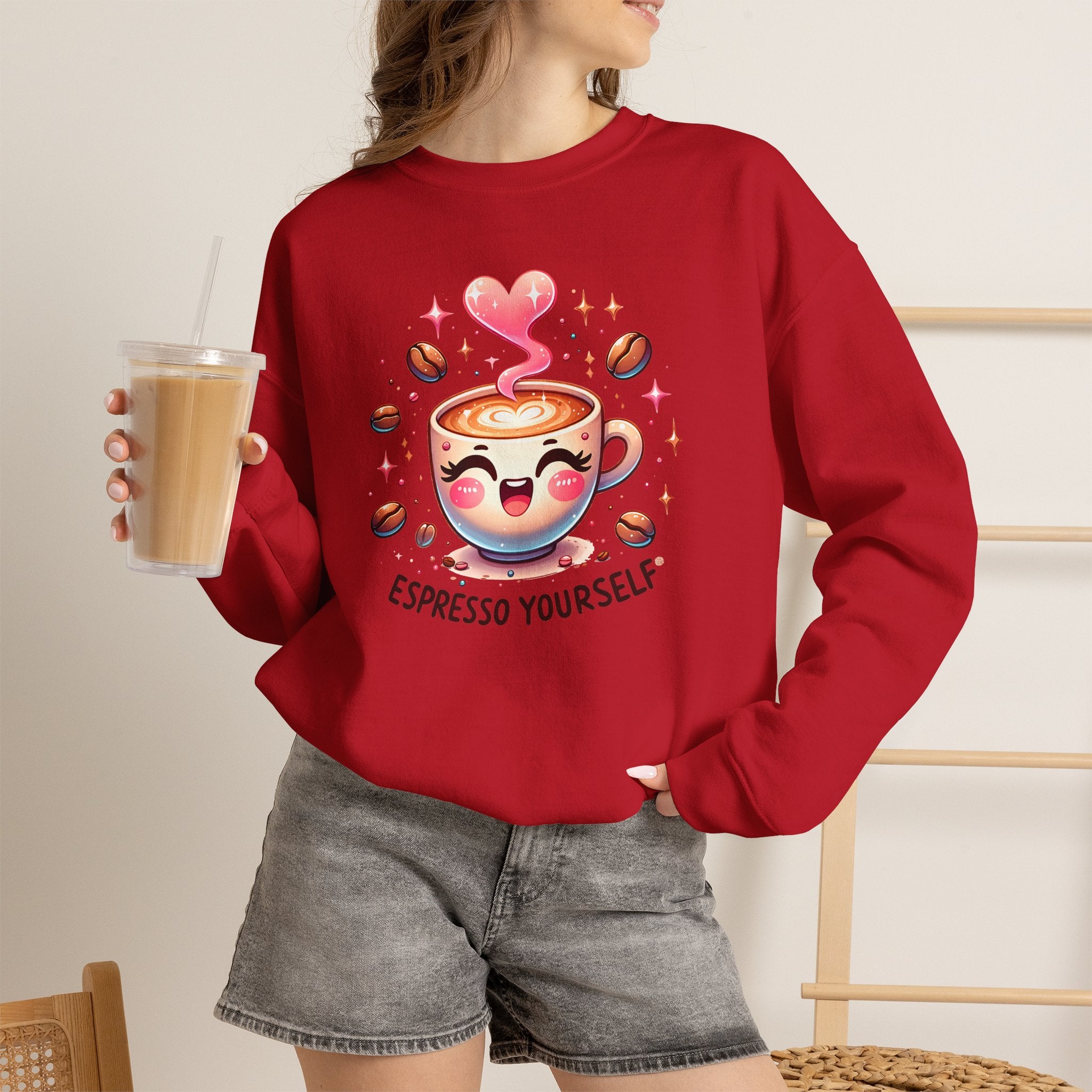 Espresso Yourself Cute Coffee Crewneck Sweatshirt