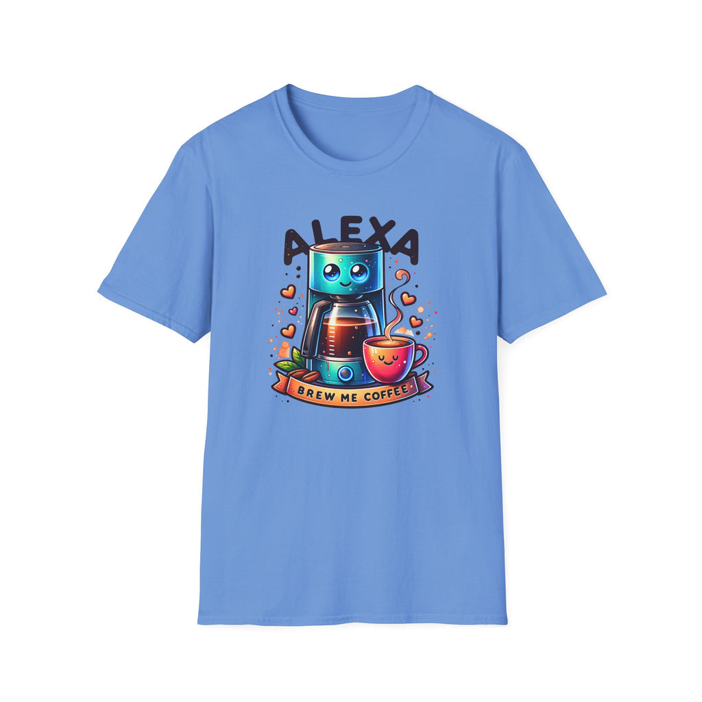 Alexa Coffee Robot T‑Shirt — Cute Brew Me Coffee Tee for Coffee Lovers