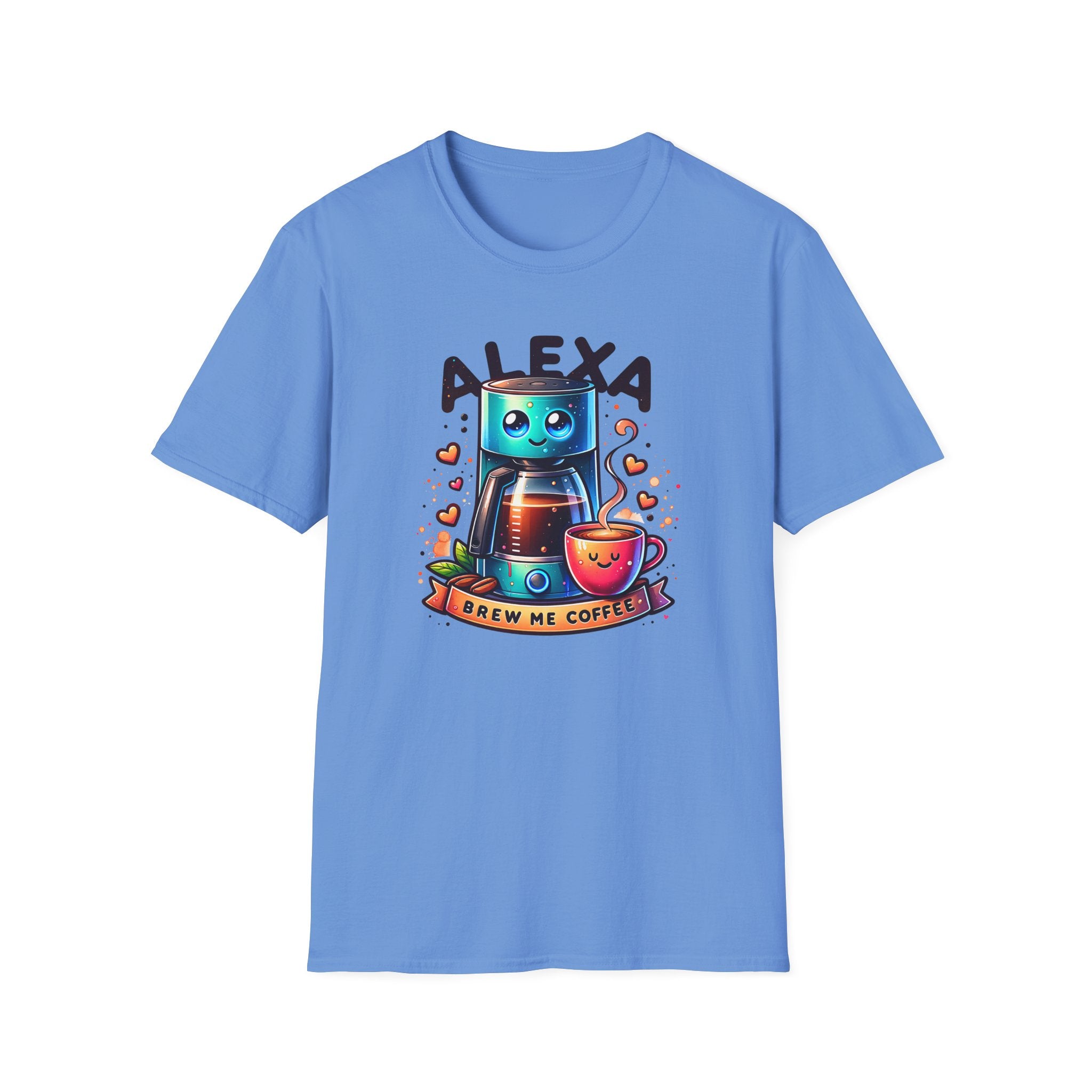 Alexa Coffee Robot T‑Shirt — Cute Brew Me Coffee Tee for Coffee Lovers