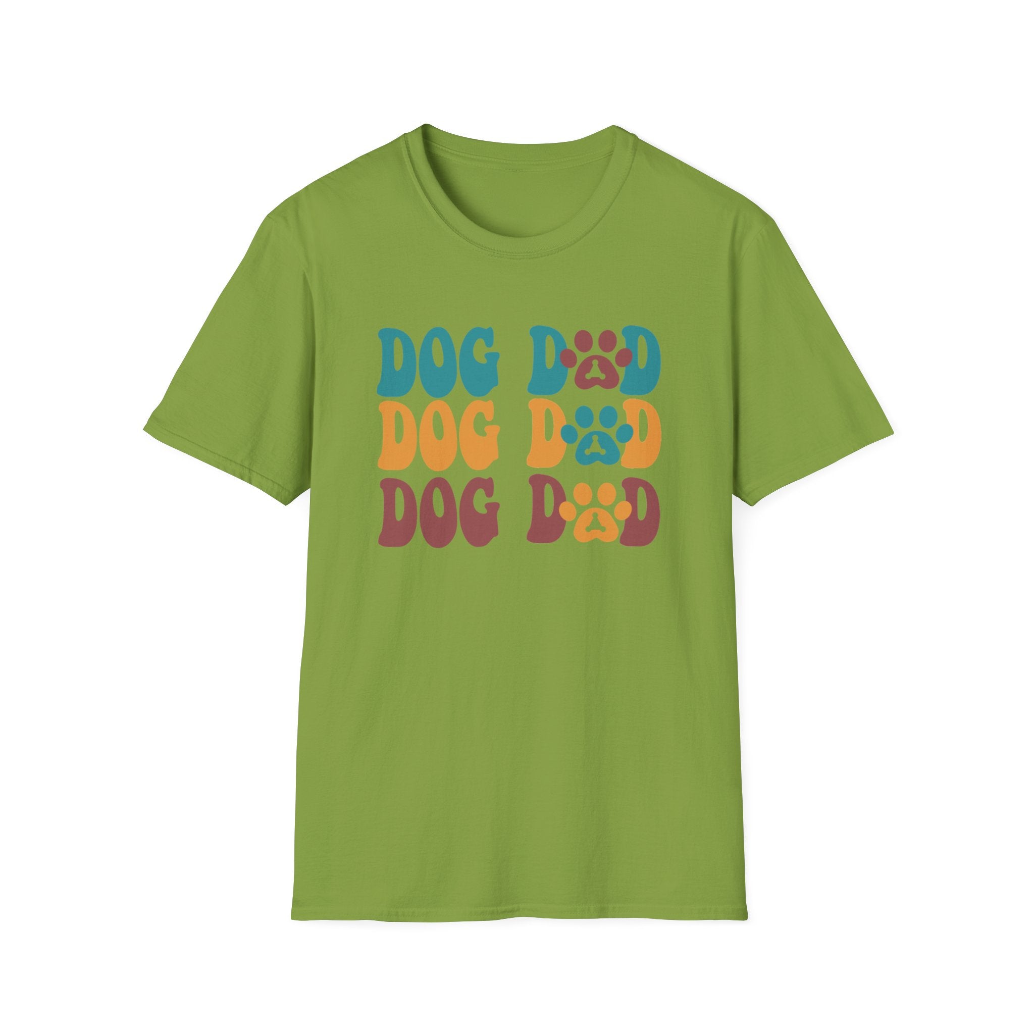 Dog Dad Retro Paw Graphic T-Shirt
