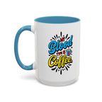 Coffee Mug — "My Blood Type Is Coffee" Accent Ceramic Mug (11/15oz)