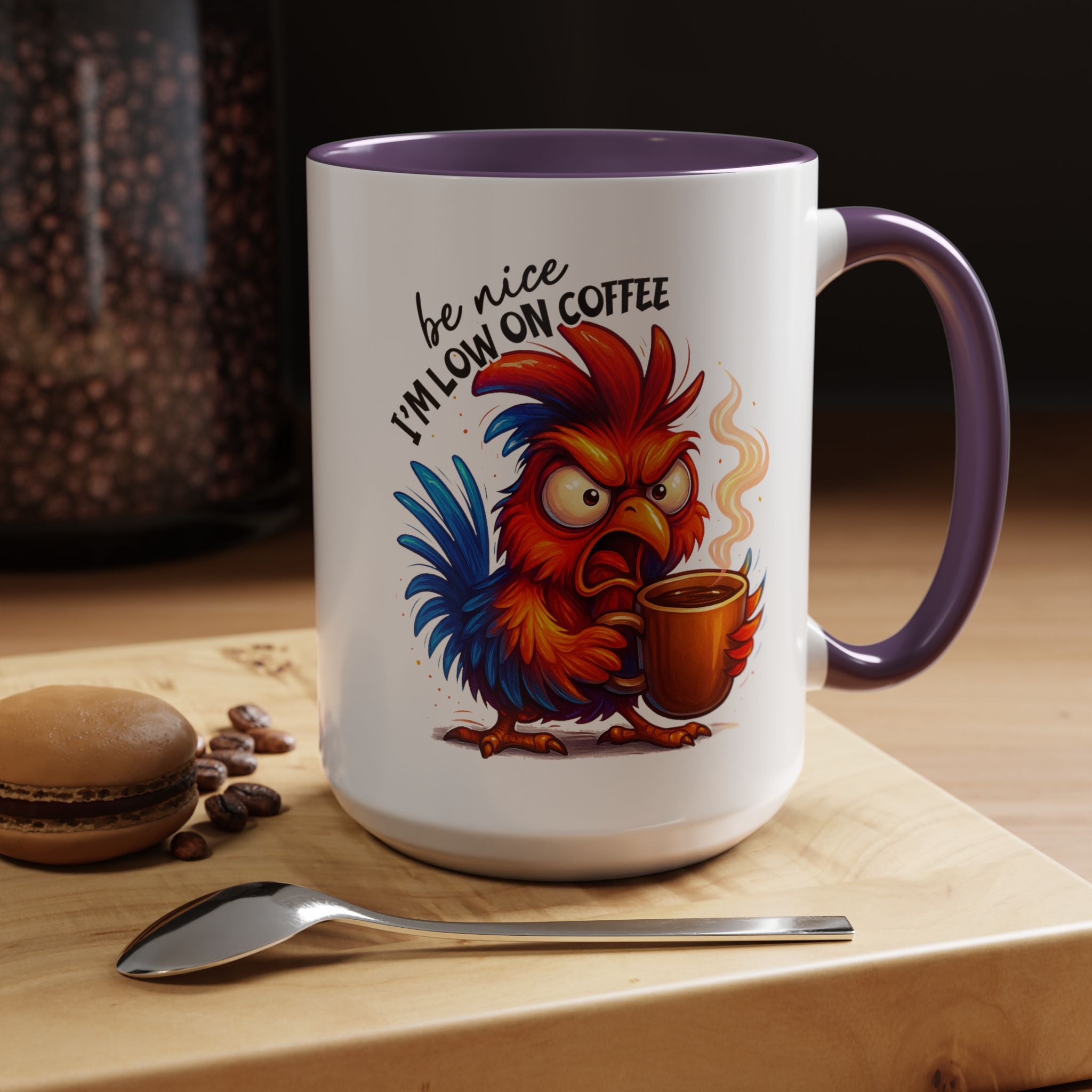 Angry Rooster 'Be Nice I'm Low on Coffee' Ceramic Coffee Mug (11/15oz)