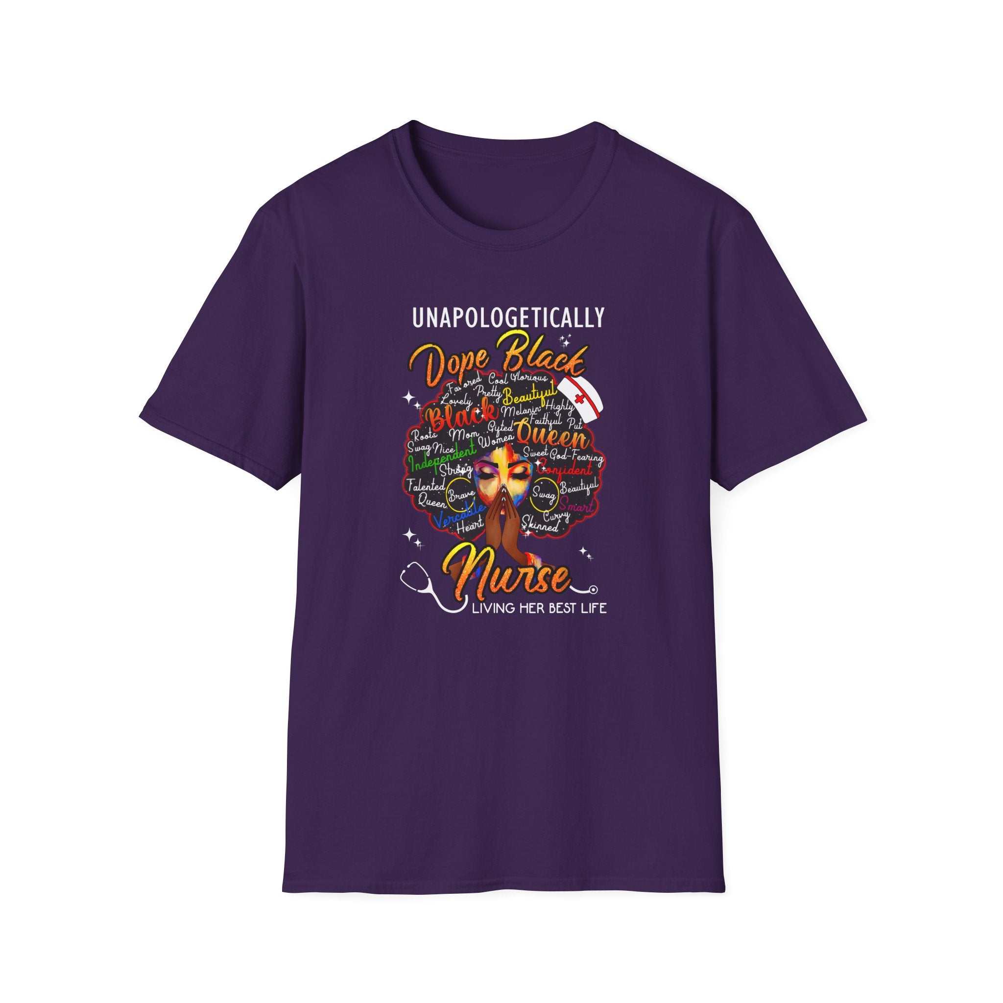 "Unapologetically Dope" Inspirational African American Nurse Tee — Black Afro Nurse T-Shirt