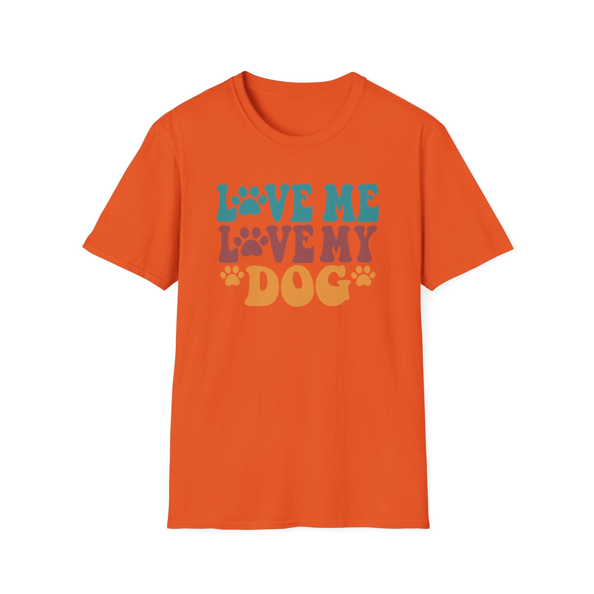 Love Me Love My Dog T-Shirt — Retro Paw Print Dog Lover Tee