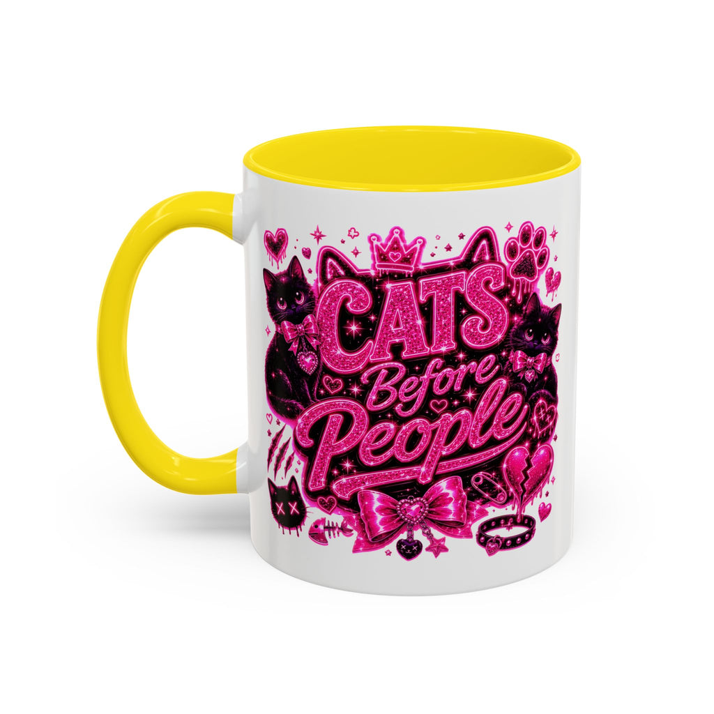 Cats Before People Coffee Mug — Pink Cat Lover Gift (11/15oz)