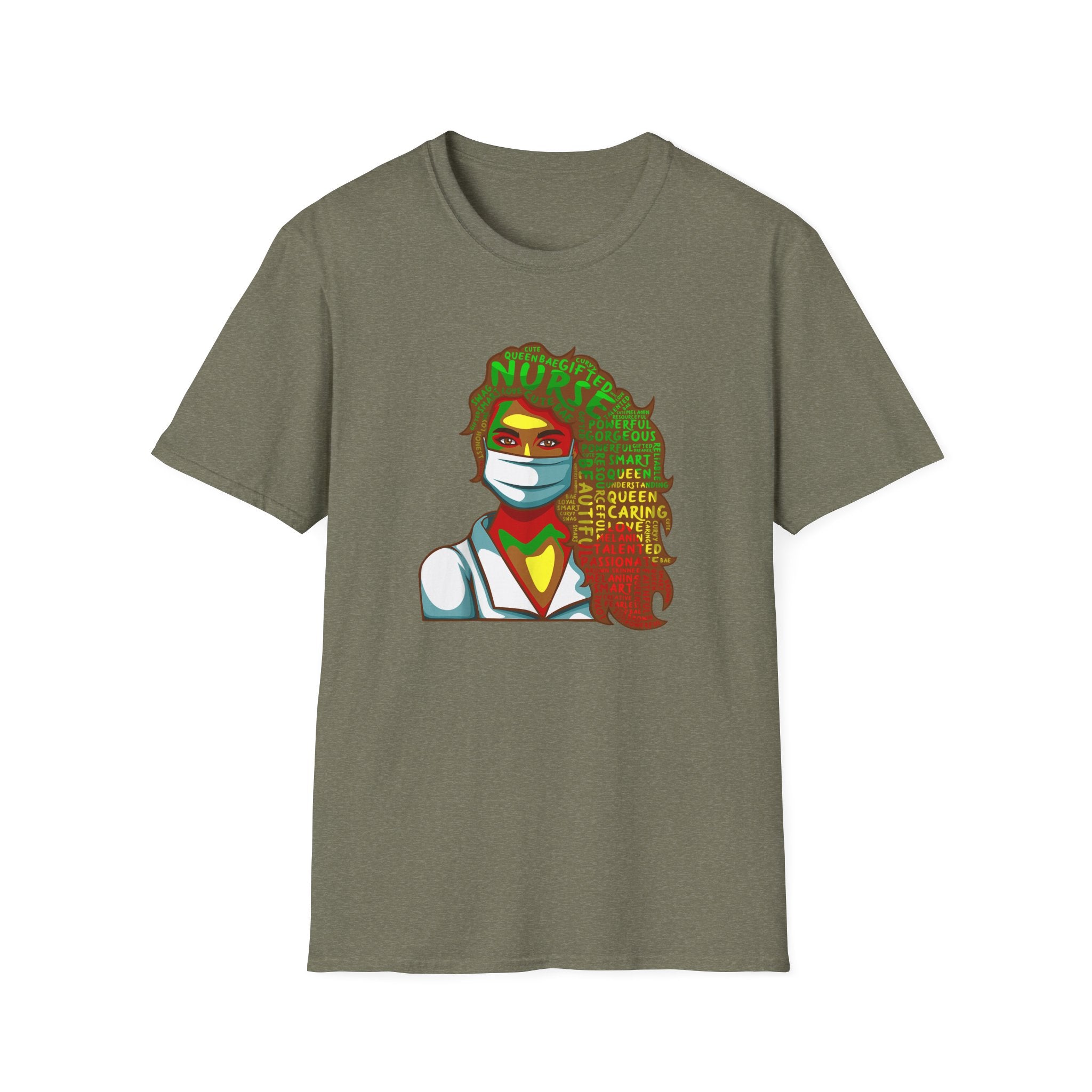 Nurse Queen Masked Portrait T-Shirt — Caring Hero Nurse Gift